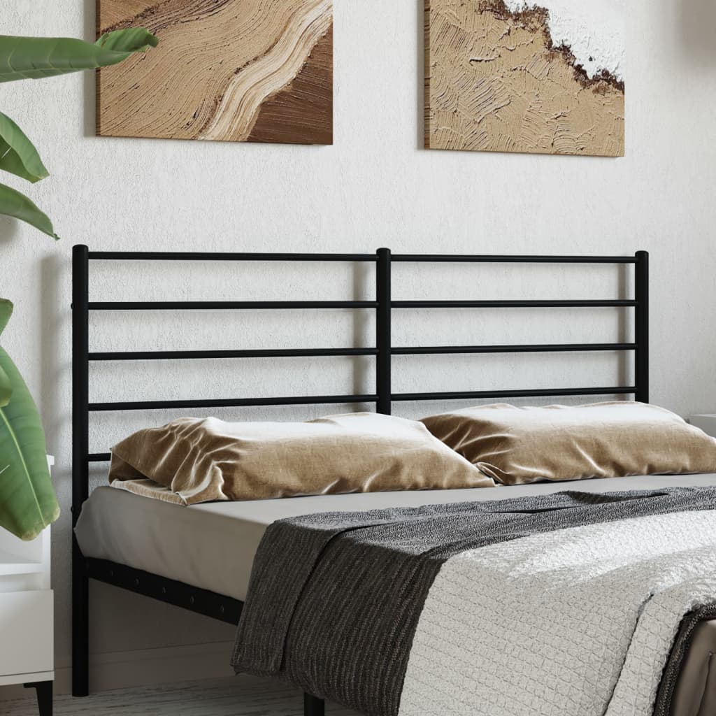 vidaXL Metal Headboard Black 120 cm