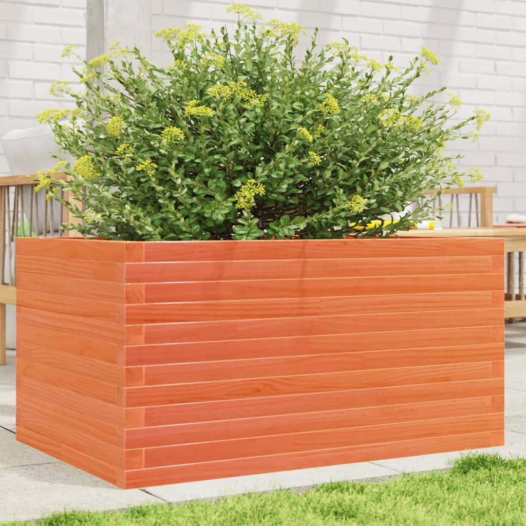 vidaXL Garden Planter Wax Brown 90x60x46 cm Solid Wood Pine