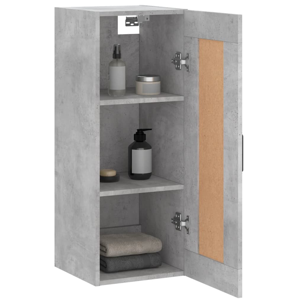 vidaXL Wall Mounted Cabinet Concrete Grey 34.5x34x90 cm Engineered Wood