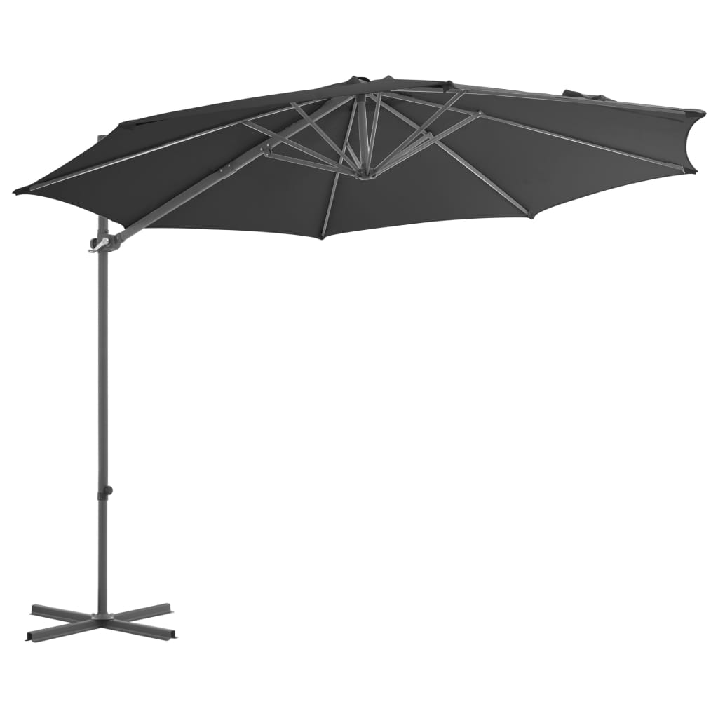 vidaXL Garden Parasol with Portable Base Anthracite