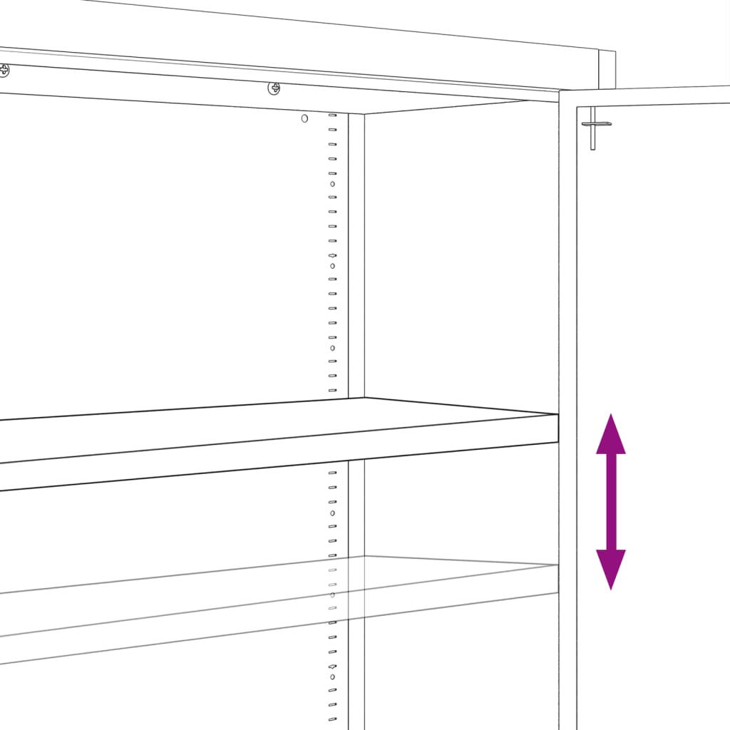 vidaXL File Cabinet Black 90x40x200 cm Steel