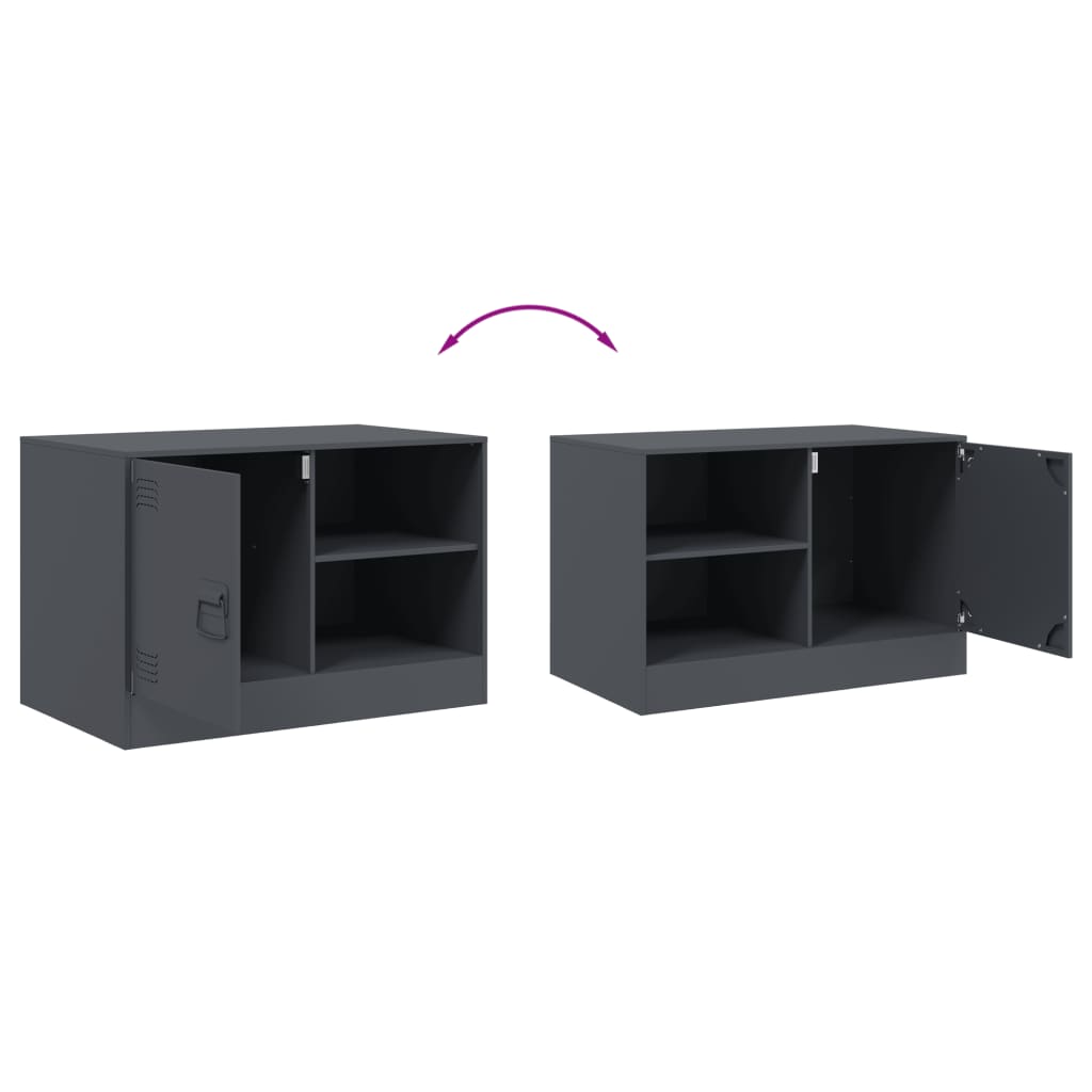 vidaXL TV Cabinets 2 pcs Anthracite 67x39x44 cm Steel