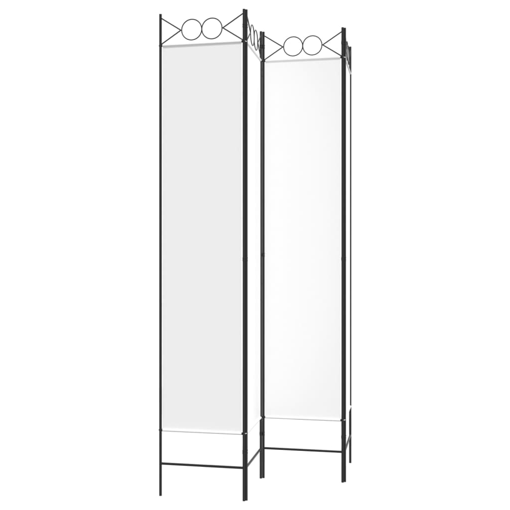 vidaXL 4-Panel Room Divider White 160x220 cm Fabric