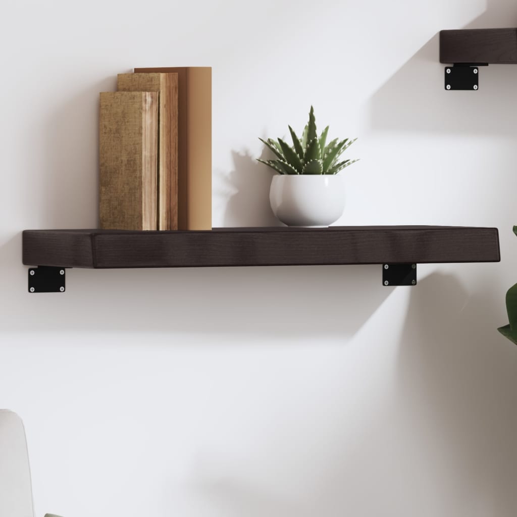 vidaXL Wall Shelf Dark Brown 60x20x6 cm Treated Solid Wood Oak