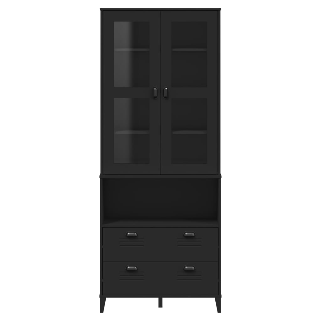 vidaXL Highboard VIKEN Black 80x40x200 cm Solid Wood Pine