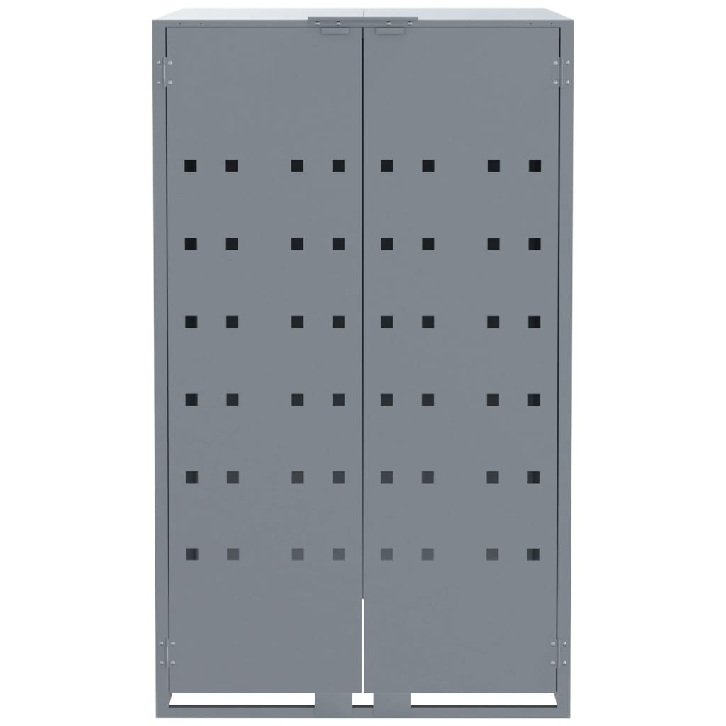 vidaXL Wheelie Bin Storage for 3 Bins Grey 207x79x117 cm Steel