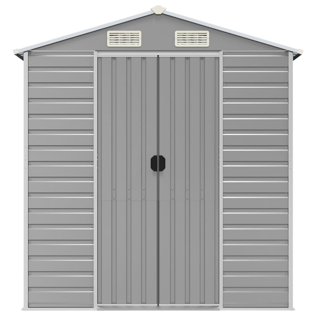 vidaXL Garden Shed Light Grey 191x300x198 cm Galvanised Steel