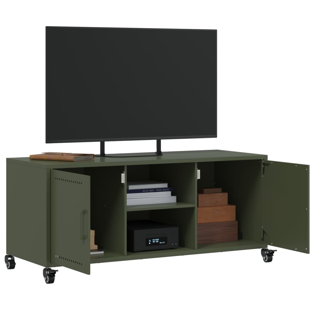 vidaXL TV Cabinet Olive Green 100.5x39x43.5 cm Steel