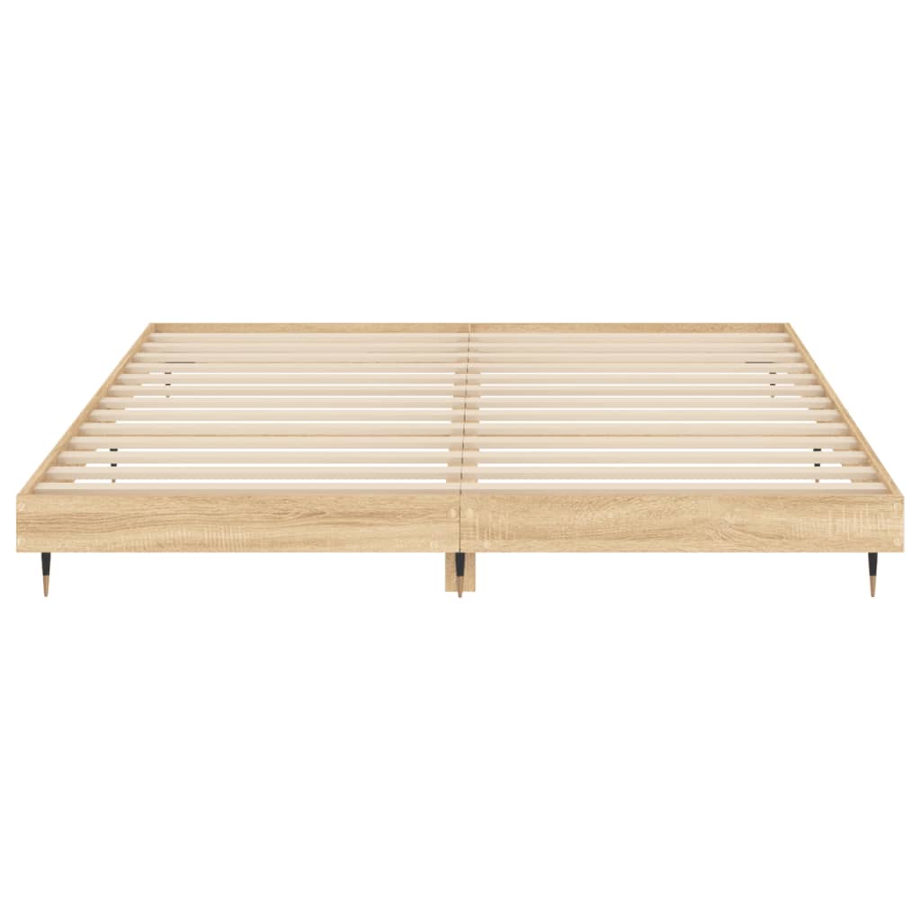 vidaXL Bed Frame without Mattress Sonoma Oak 200x200 cm Engineered Wood