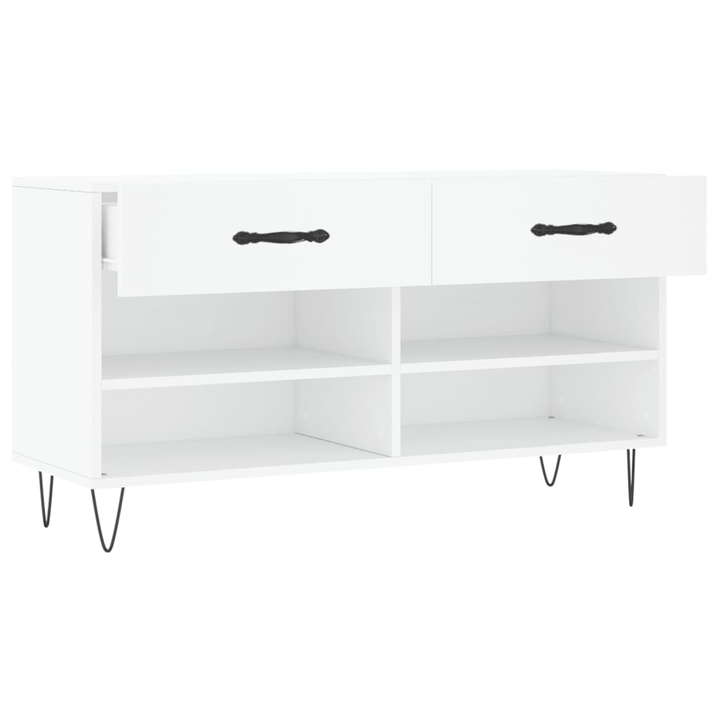 vidaXL Shoe Bench White 102x35x55 cm Engineered Wood