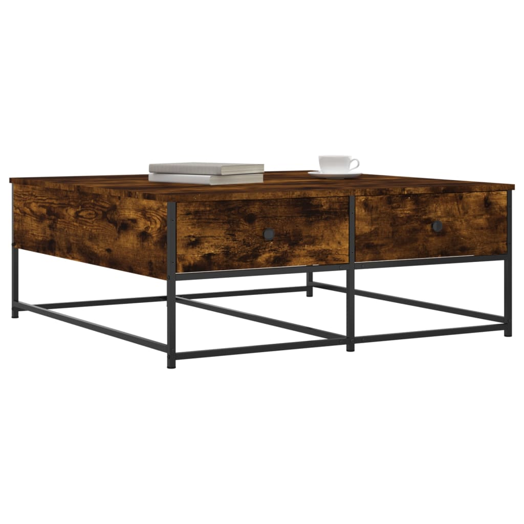 vidaXL Coffee Table Smoked Oak 100x99x40 cm Engineered Wood