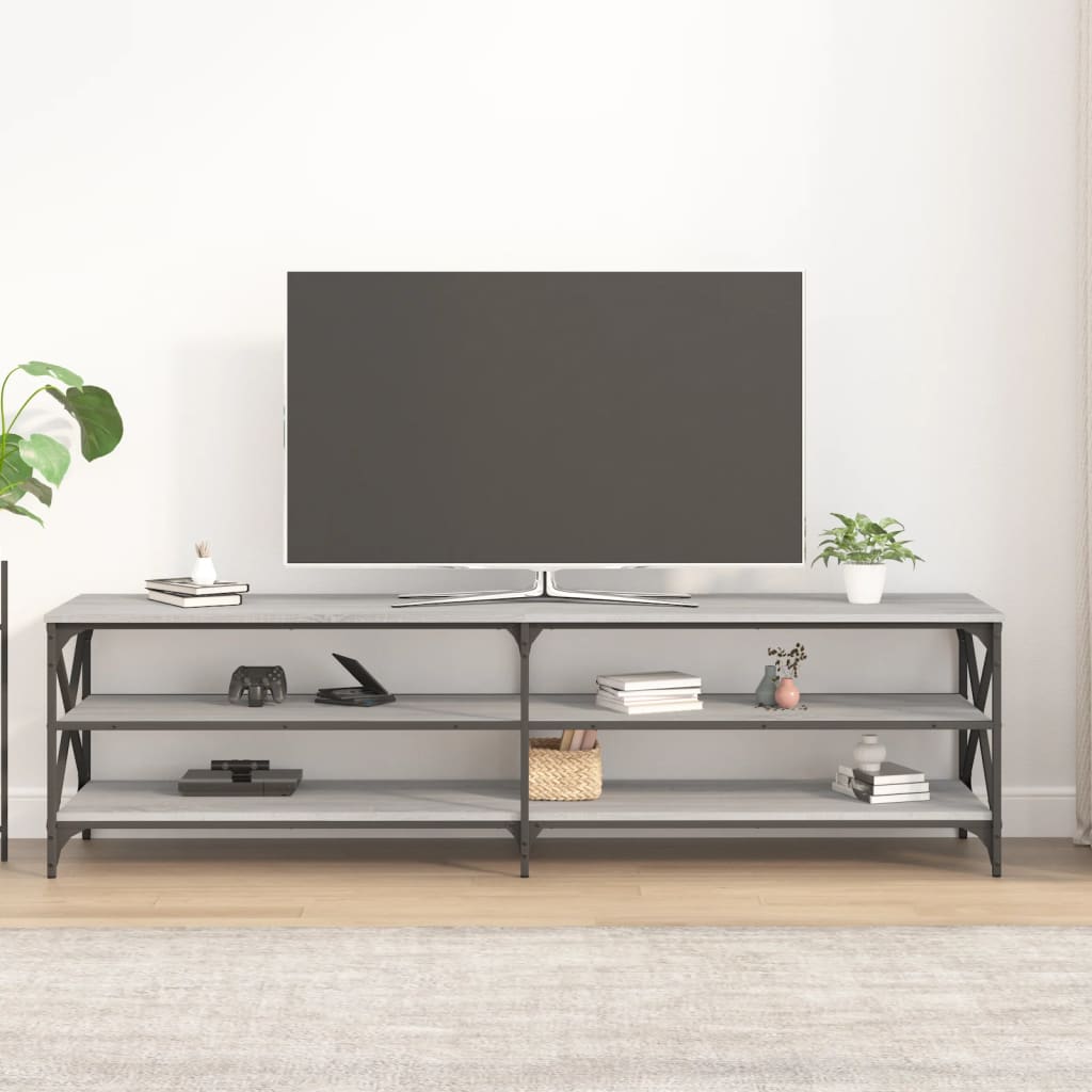 vidaXL TV Cabinet Grey Sonoma 180x40x50 cm Engineered Wood