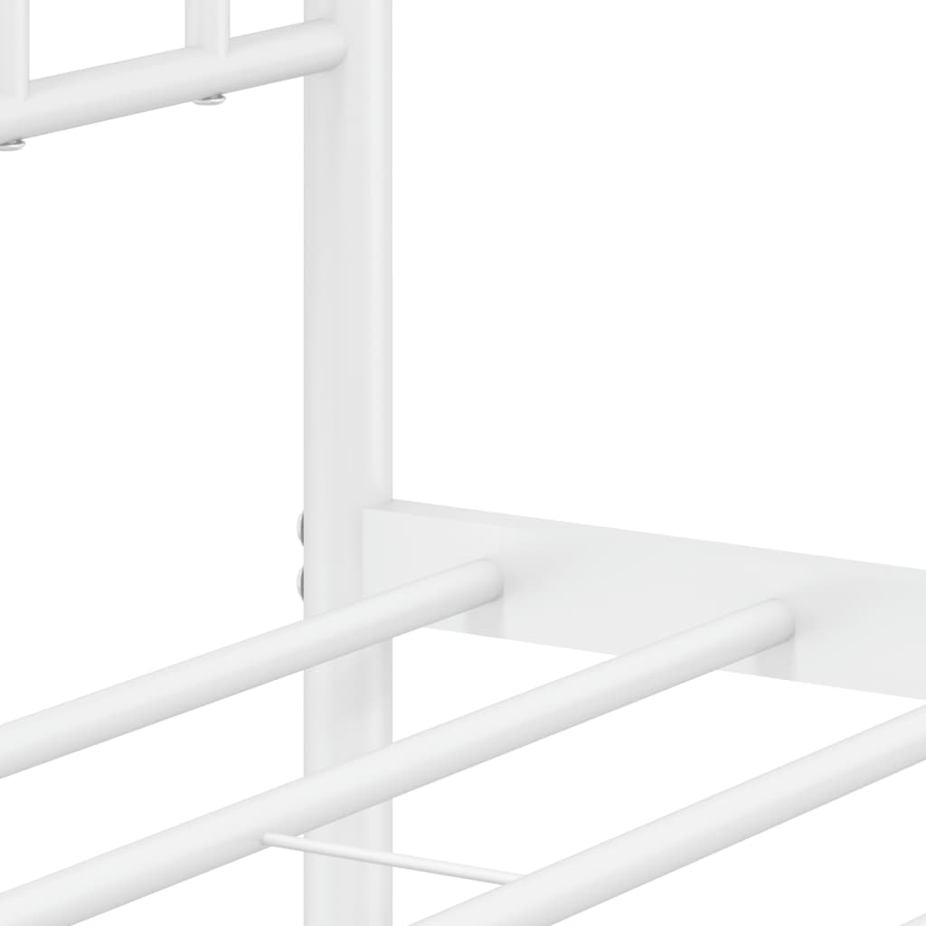 vidaXL Metal Bed Frame without Mattress with Footboard White 120x200 cm