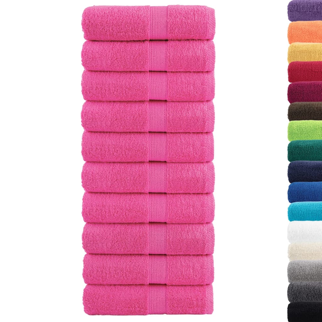 vidaXL Premium Guest Towels SOLUND 10 pcs Pink 30x50 cm 600 gsm