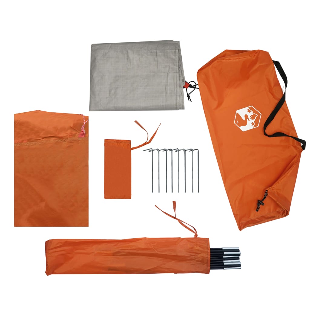 vidaXL Camping Tent Dome 2-Person Orange Waterproof