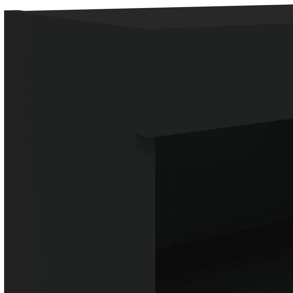 vidaXL TV Wall Cabinet with LED Lights Black 60x30x40 cm