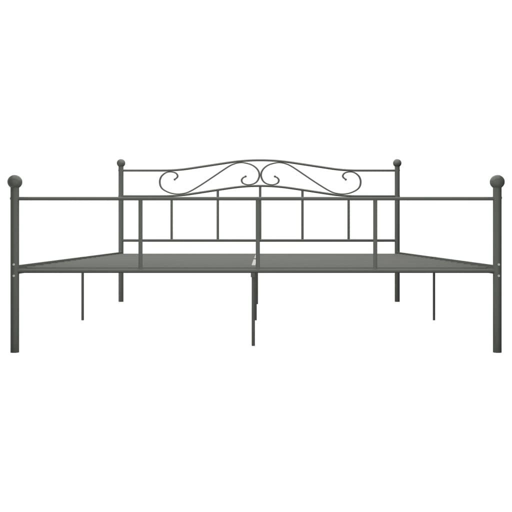 vidaXL Bed Frame without Mattress Grey Metal 180x200 cm Super King