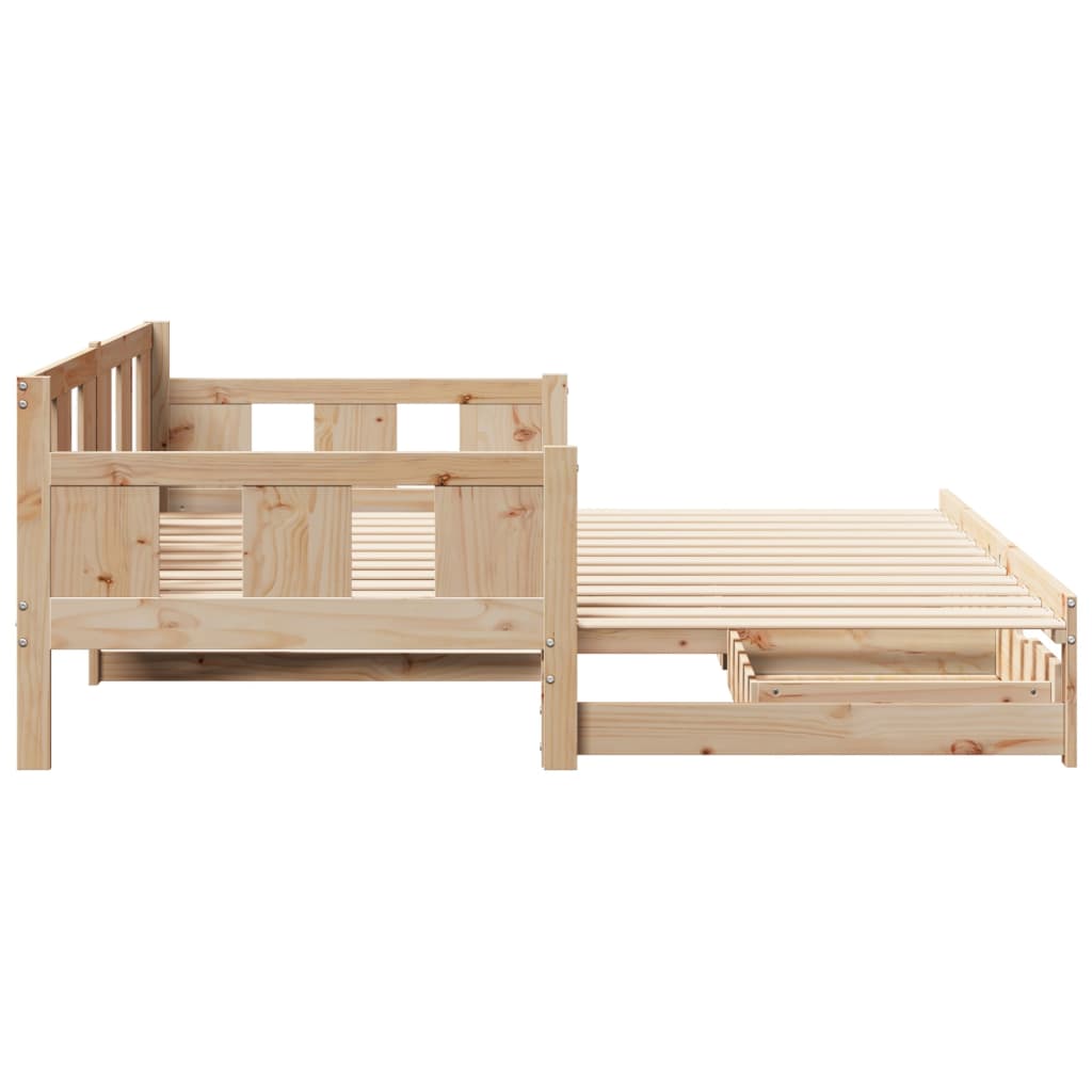 vidaXL Daybed with Trundle and Drawers without Mattress 80x200 cm