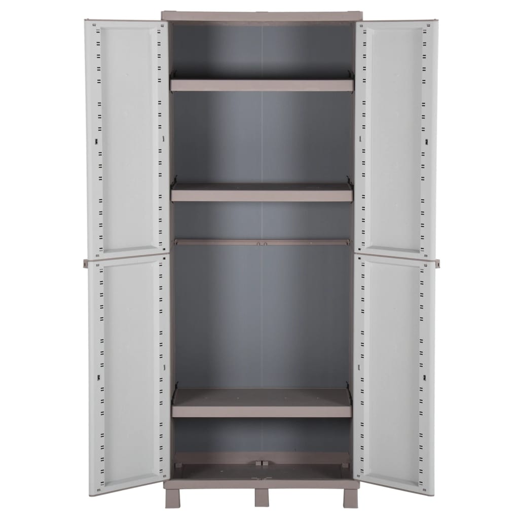 vidaXL Storage Cabinet with 2 Doors 68x37.5x170 cm Light Grey and Beige