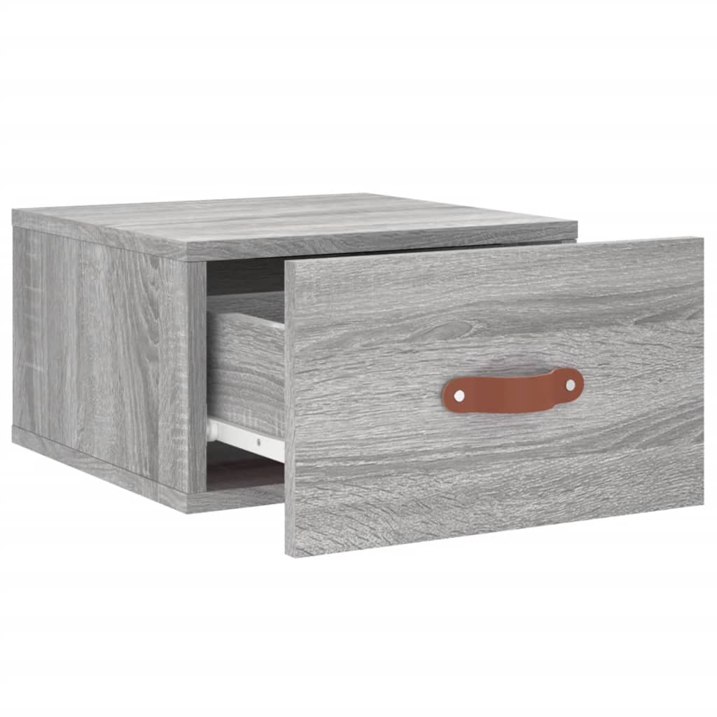 vidaXL Wall-mounted Bedside Cabinet Grey Sonoma 35x35x20 cm