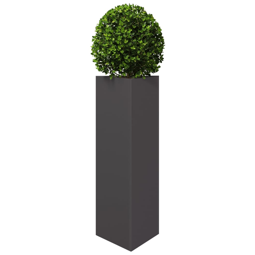 vidaXL Garden Planter Black Triangular 30x26x75 cm Steel