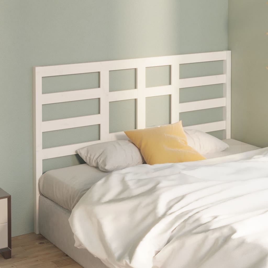 vidaXL Bed Headboard White 126x4x104 cm Solid Wood Pine