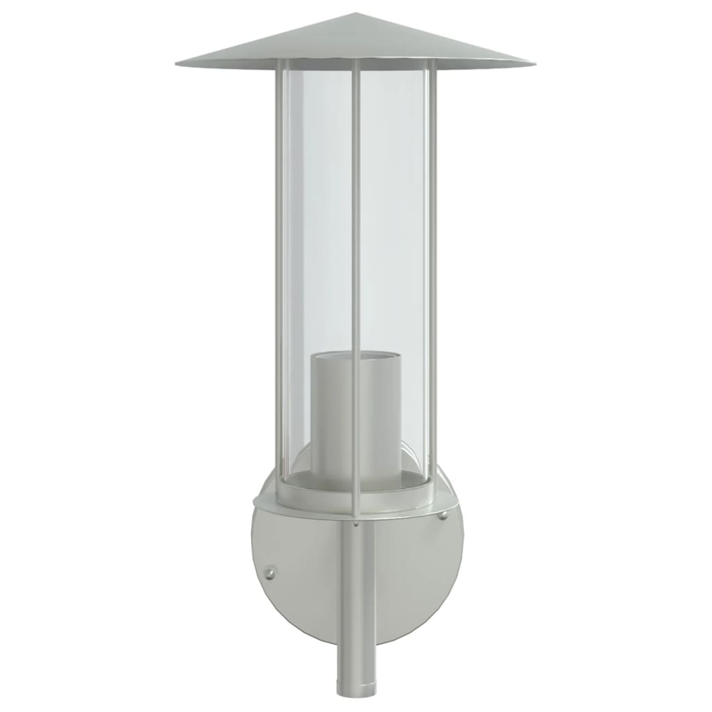 vidaXL Outdoor Wall Light Silver Stainless Steel