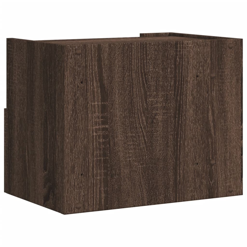 vidaXL Wall-mounted Bedside Cabinet Brown Oak 45x30x35 cm