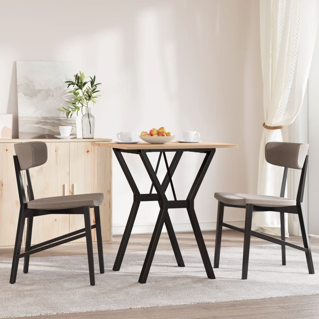 vidaXL Dining Table Y-Frame 60x60x75 cm Solid Wood Pine and Cast Iron