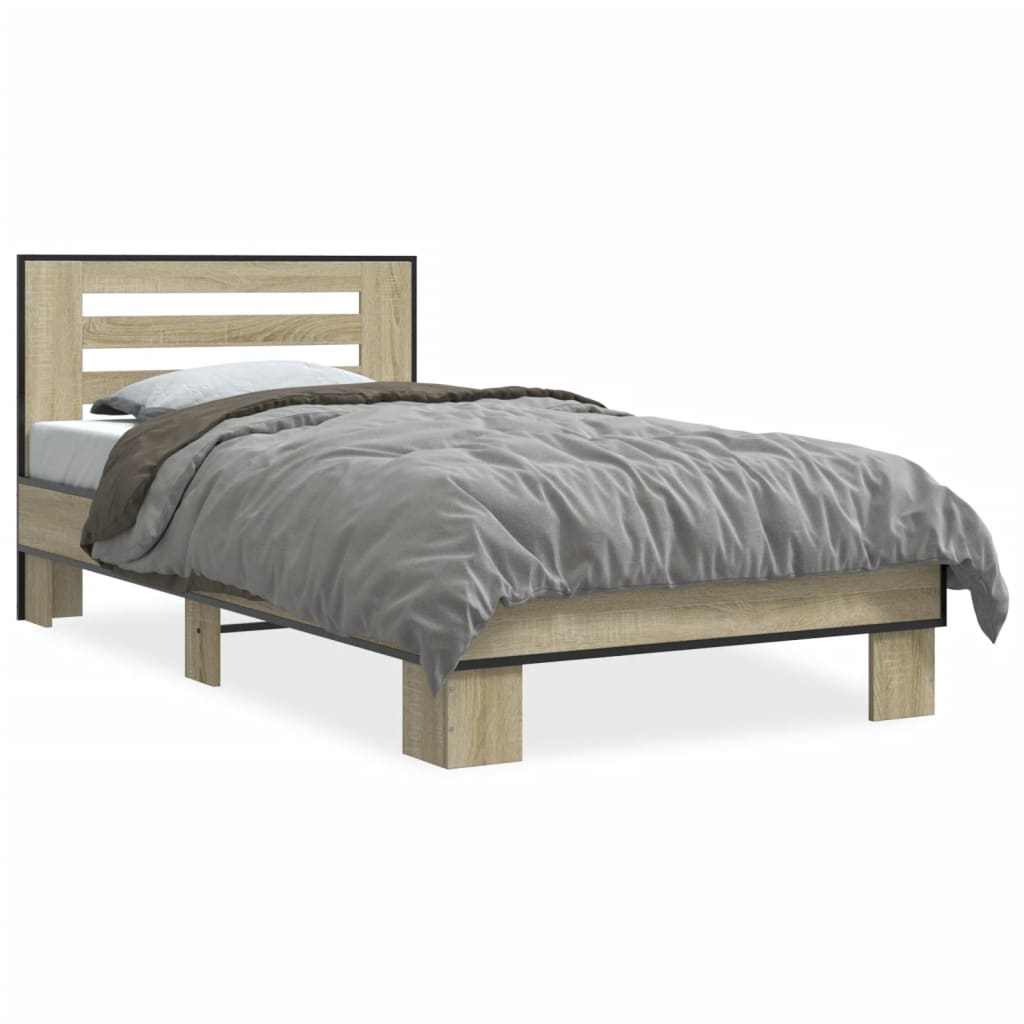 vidaXL Bed Frame without Mattress Sonoma Oak 90x190 cm Single