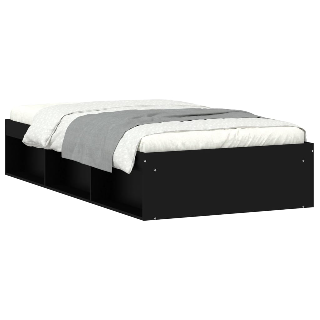 vidaXL Bed Frame without Mattress Black 100x200 cm