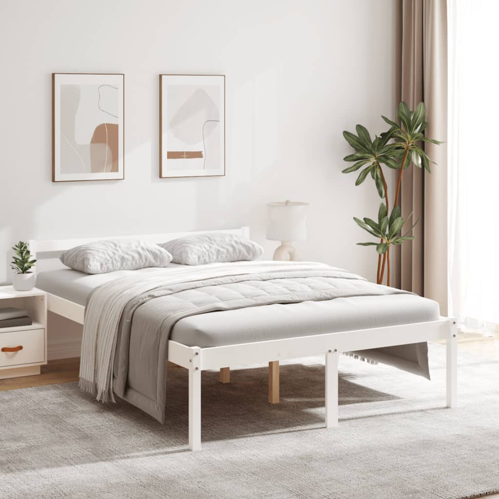 vidaXL Senior Bed without Mattress White 120x190 cm Small Double