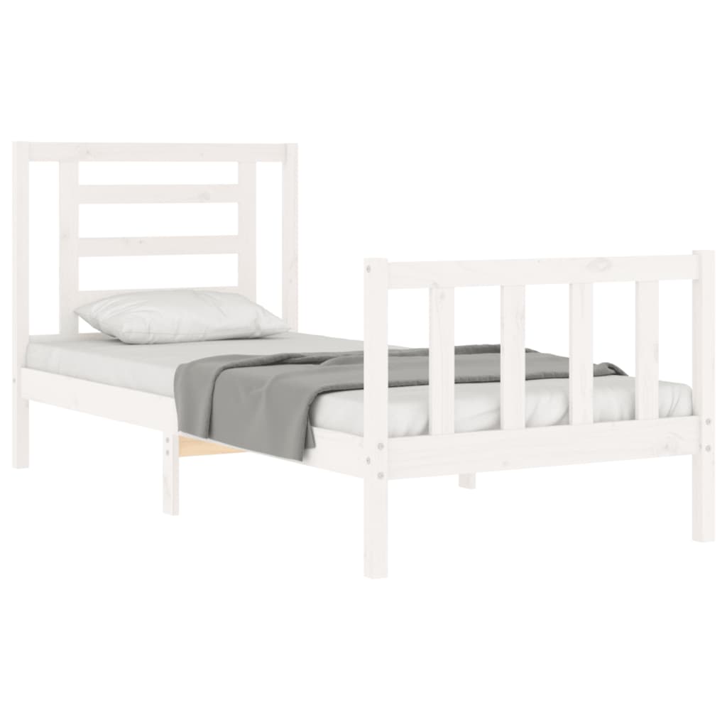 vidaXL Bed Frame without Mattress White 100x200 cm Solid Wood Pine