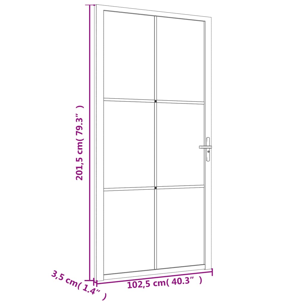 vidaXL Interior Door 102.5x201.5 cm White Matt Glass and Aluminium