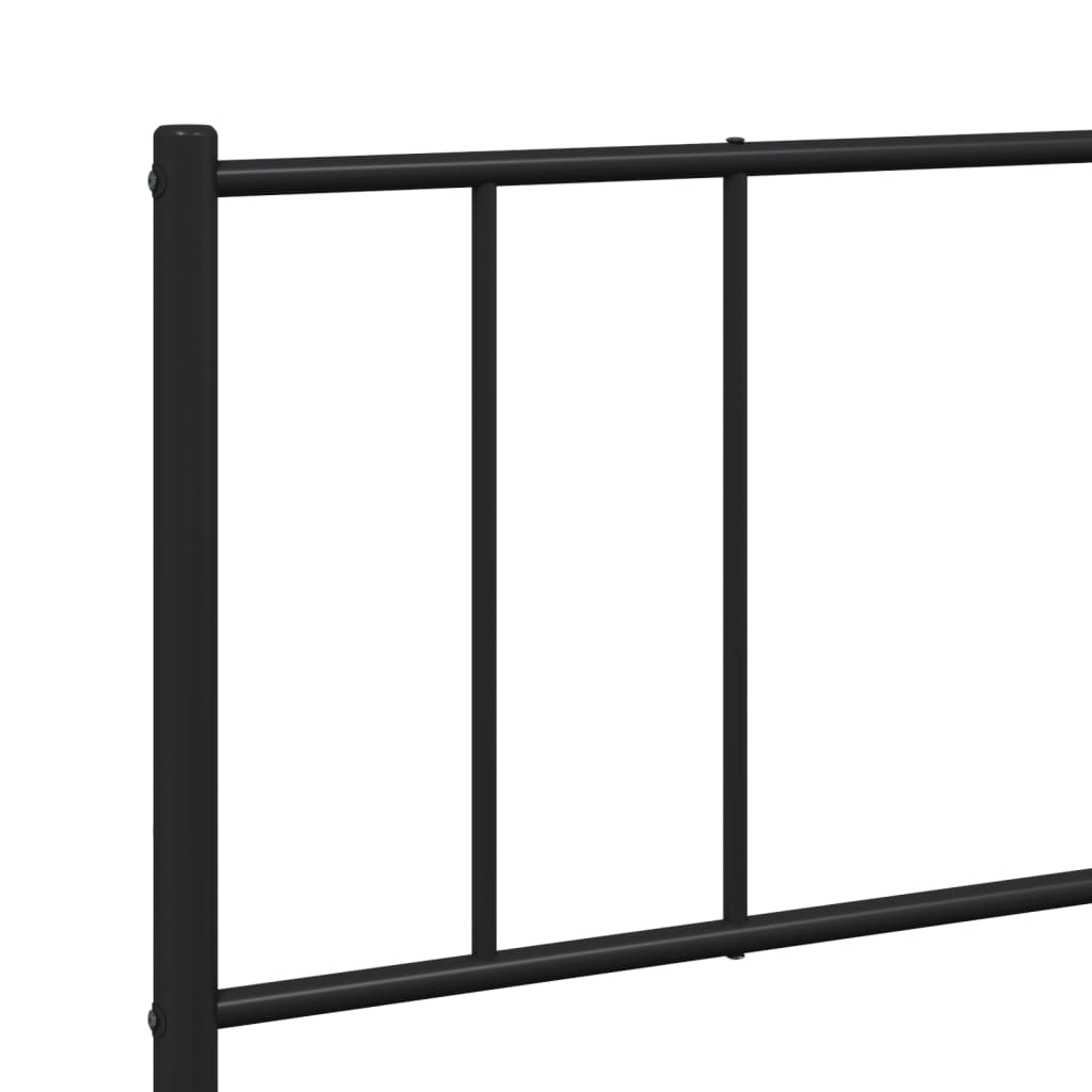 vidaXL Metal Bed Frame without Mattress with Footboard Black 200x200 cm