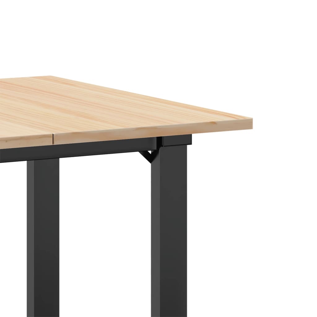 vidaXL Dining Table O-Frame 70x70x75 cm Solid Wood Pine and Cast Iron