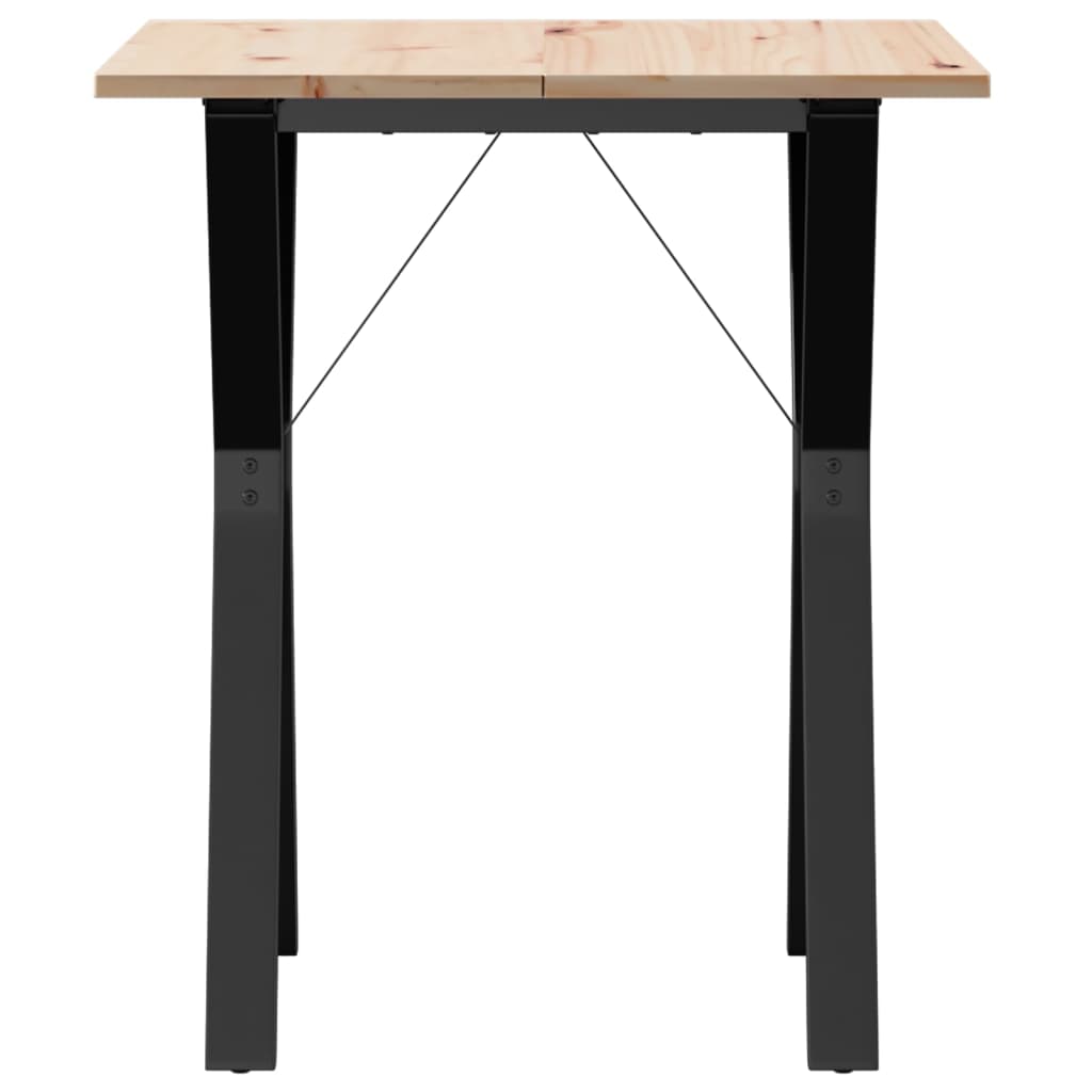 vidaXL Dining Table Y-Frame 60x60x75 cm Solid Wood Pine and Cast Iron