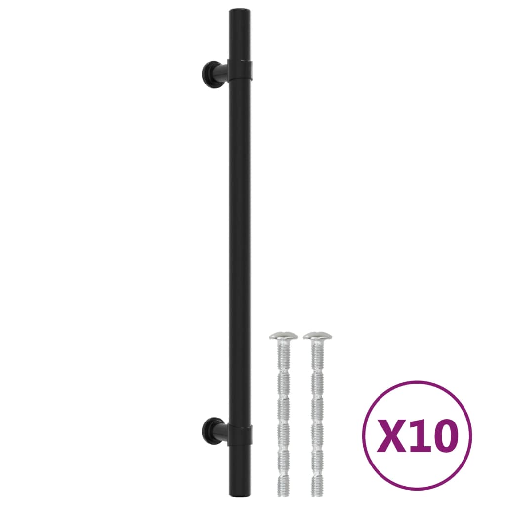 vidaXL Cabinet Handles 10 pcs Black 192 mm Stainless Steel