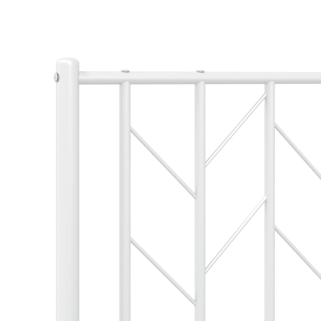 vidaXL Metal Bed Frame without Mattress with Headboard White 100x200 cm