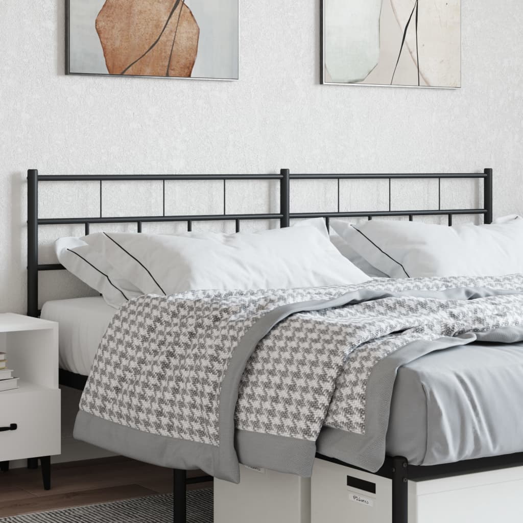 vidaXL Metal Headboard Black 193 cm