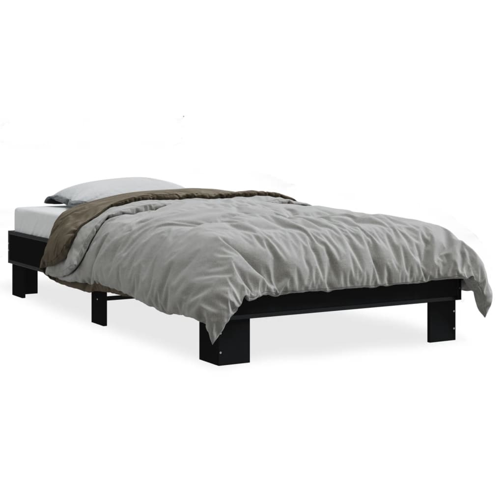 vidaXL Bed Frame without Mattress Black 90x200 cm