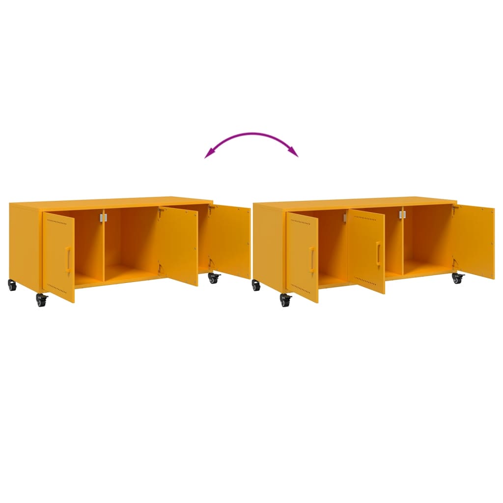 vidaXL TV Cabinet Mustard Yellow 100.5x39x43.5 cm Steel