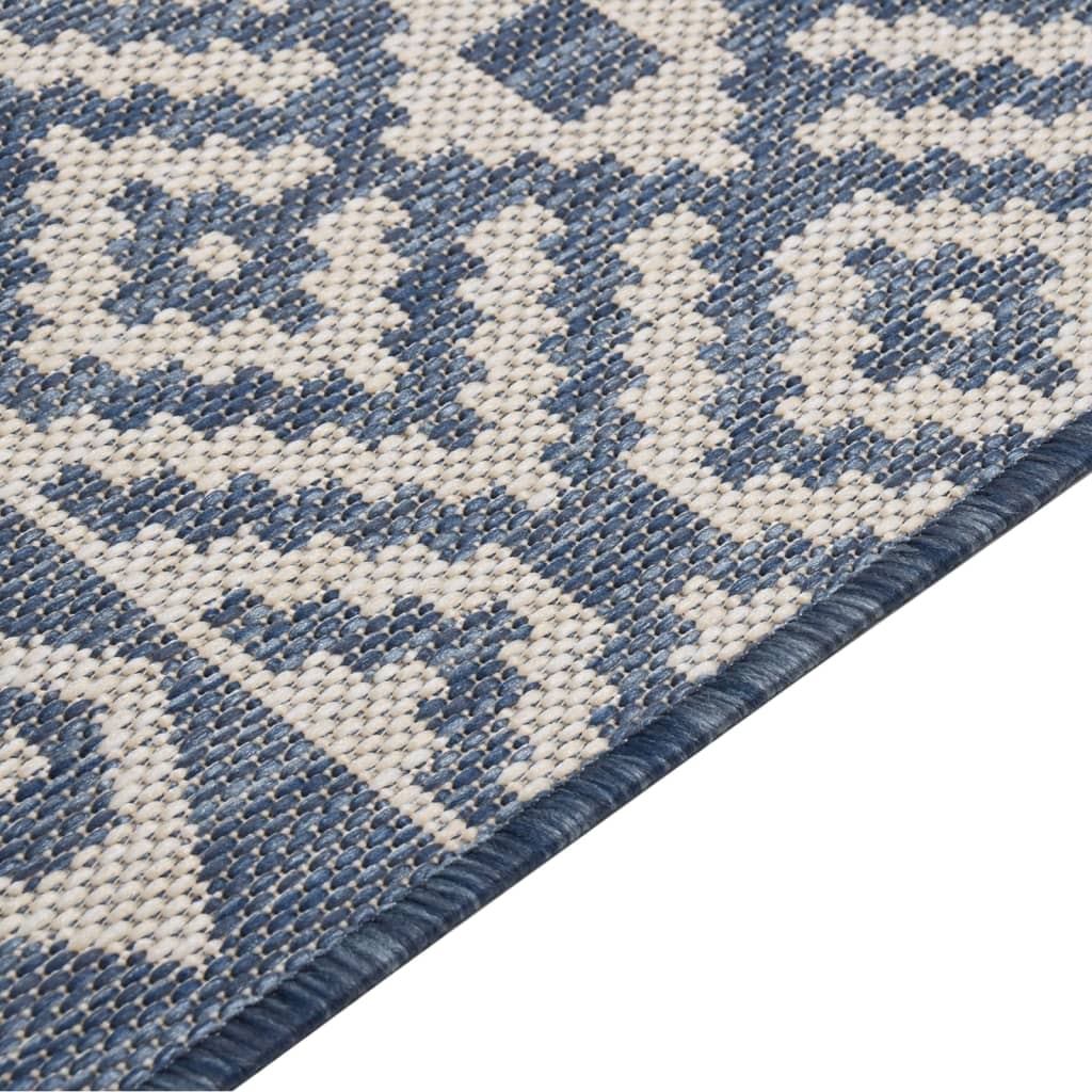 vidaXL Outdoor Flatweave Rug 200x280 cm Blue Stripes