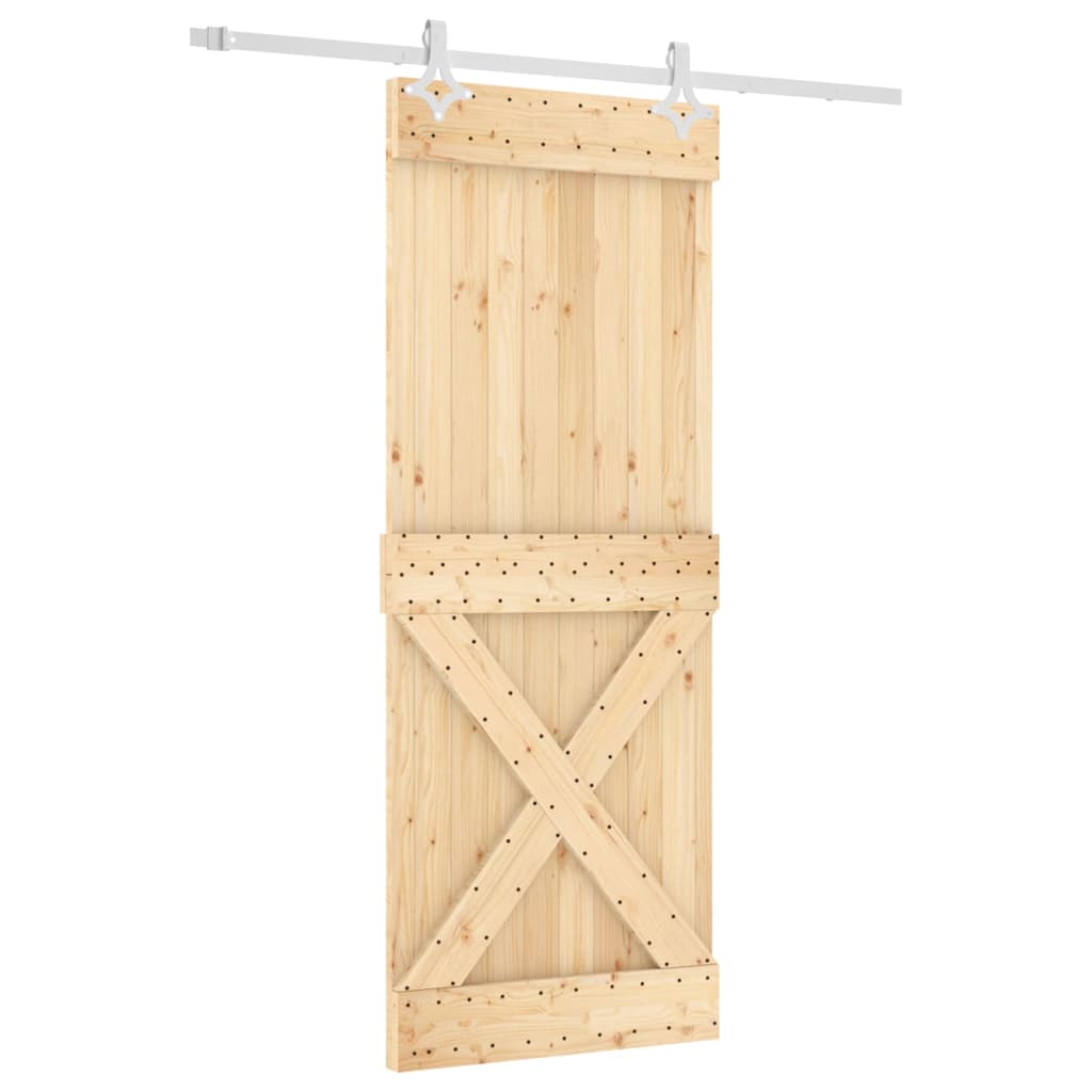 vidaXL Sliding Door with Hardware Set 80x210 cm Solid Wood Pine