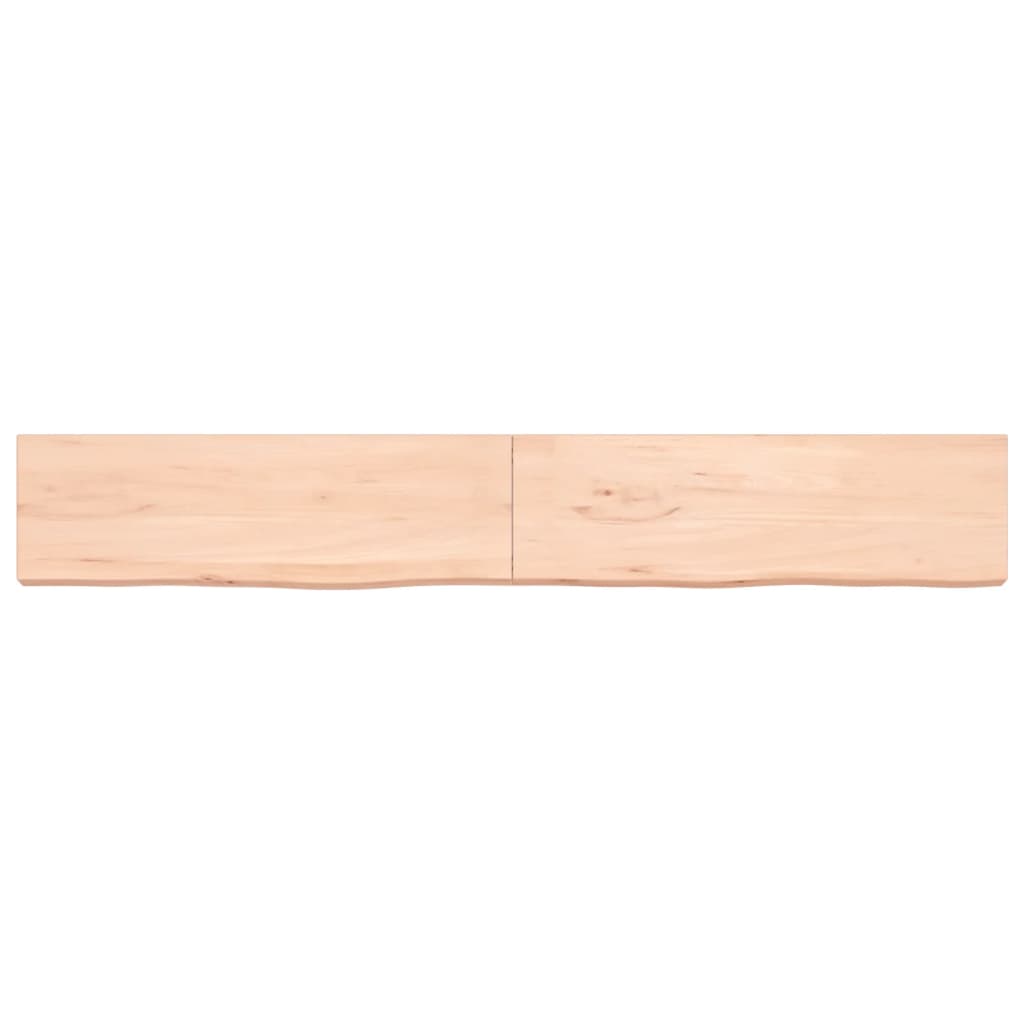 vidaXL Wall Shelf 200x30x(2-6) cm Untreated Solid Wood Oak