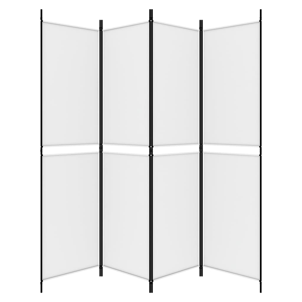 vidaXL 4-Panel Room Divider White 200x200 cm Fabric