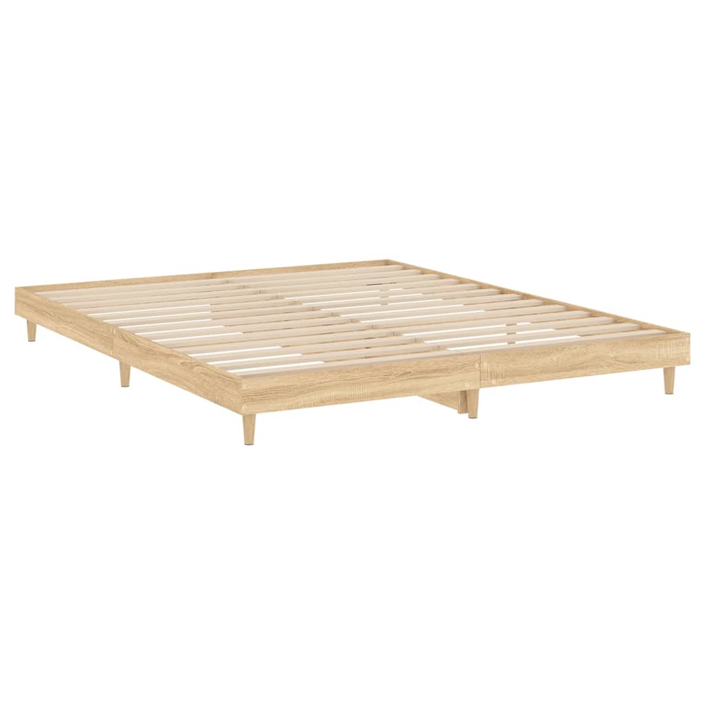 vidaXL Bed Frame without Mattress Sonoma Oak 150x200 cm King Size Engineered Wood