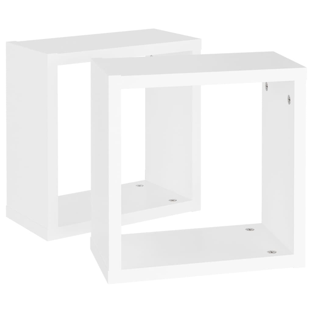 vidaXL Wall Cube Shelves 2 pcs White 30x15x30 cm