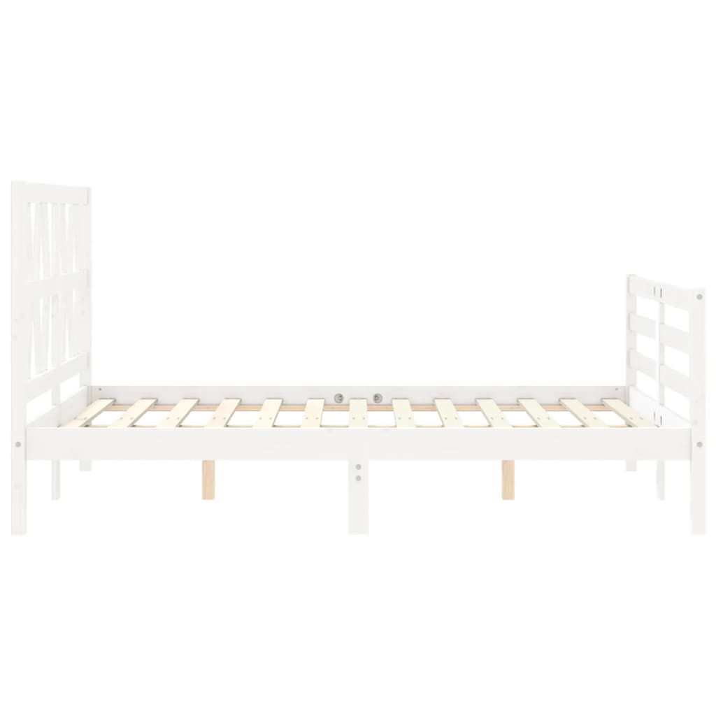 vidaXL Bed Frame without Mattress White 140x190 cm Solid Wood