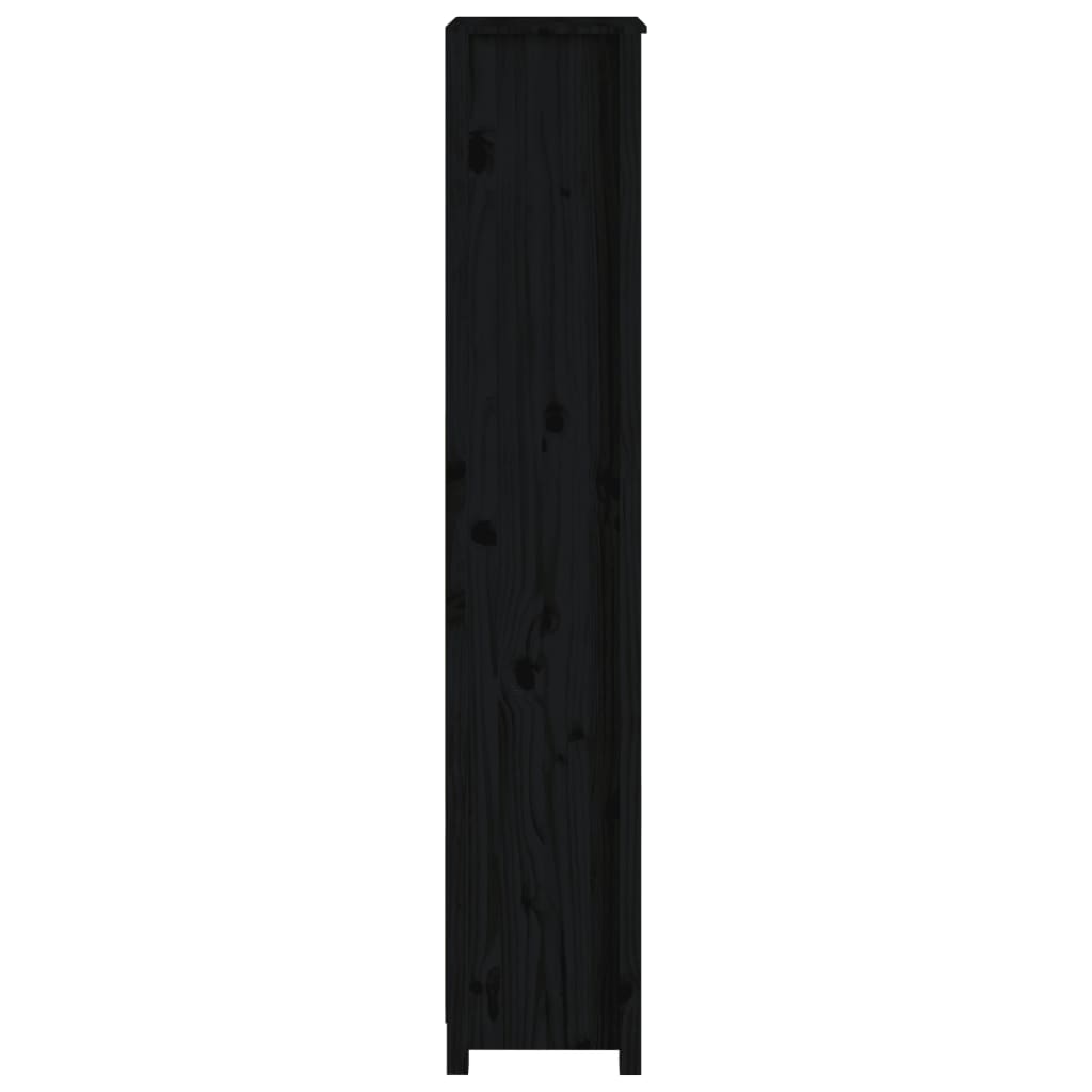 vidaXL Book Cabinet Black 50x35x183 cm Solid Wood Pine